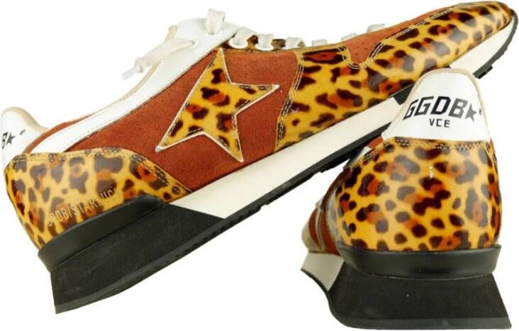 Golden Goose Luipaardprint Leren Sneakers Multicolor Dames