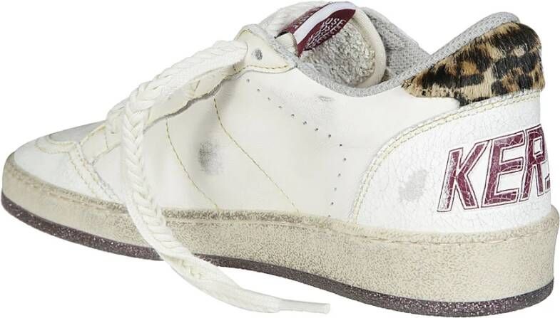 Golden Goose Luipaardprint Leren Sneakers White Dames