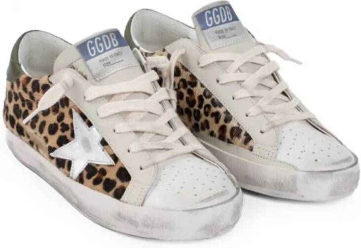 Golden Goose Luipaardprint Sneakers met Grijs Suède Multicolor Dames