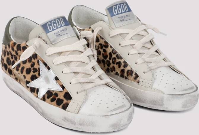 Golden Goose Luxe Leren Sneakers in Beige Bruin Zwart Multicolor Dames