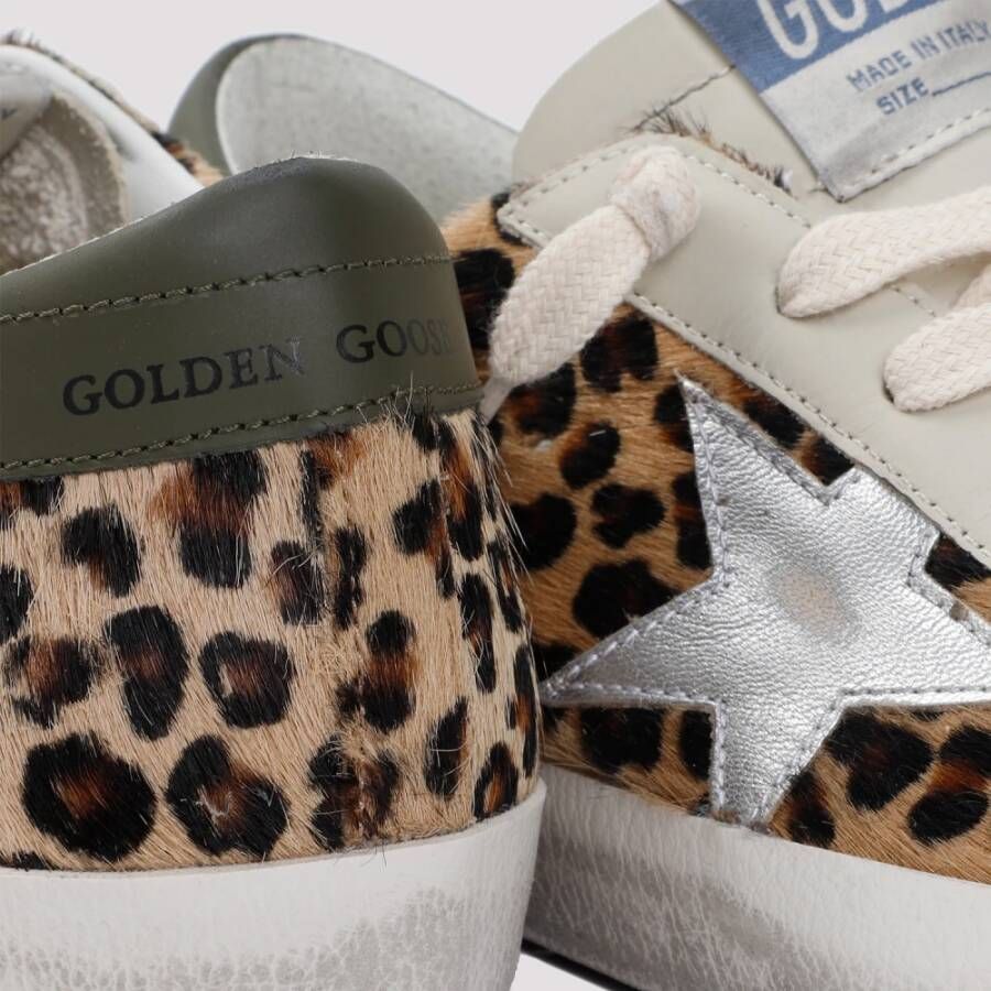 Golden Goose Luxe Leren Sneakers in Beige Bruin Zwart Multicolor Dames