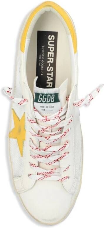 Golden Goose Mesh Sneakers Distressed Finish Wit Geel White Heren