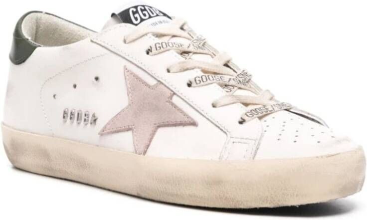 Golden Goose Witte Leren Sneakers Ronde Neus White Dames