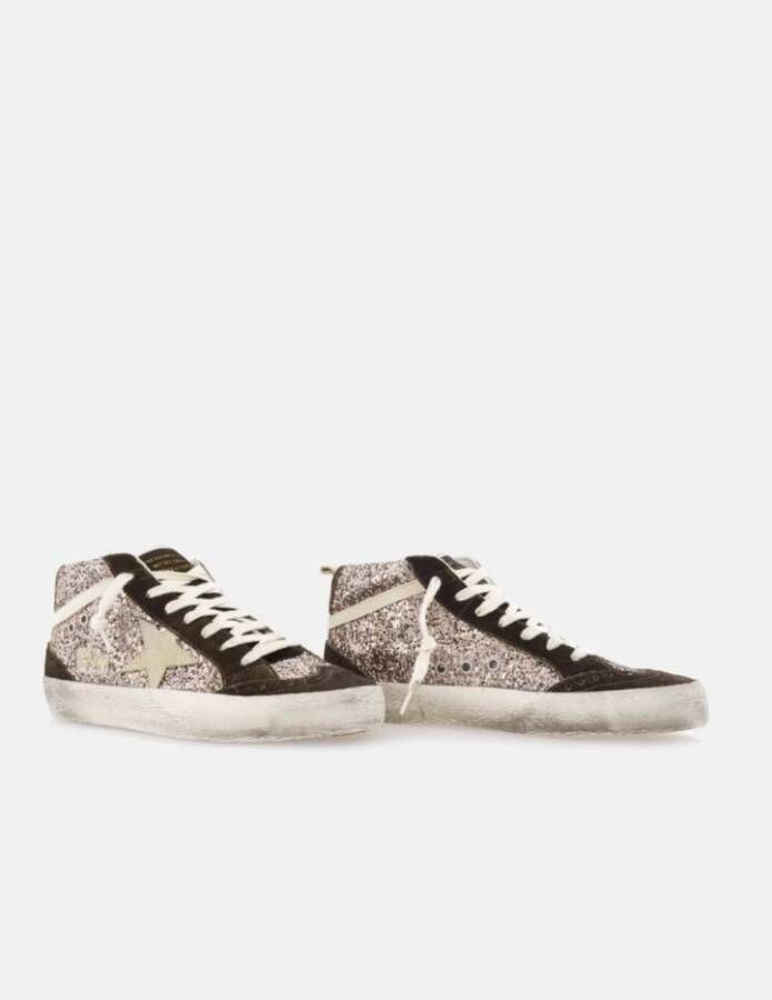 Golden Goose Mid Star Glitter Suède Bruine Sneakers Multicolor Heren