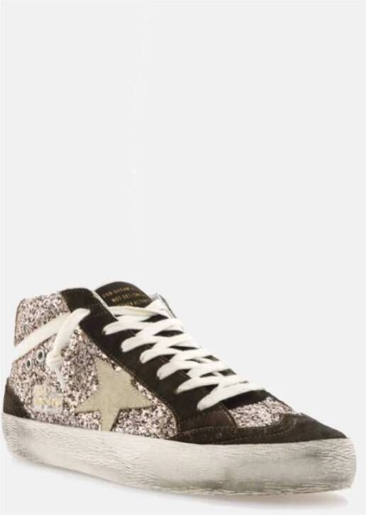 Golden Goose Mid Star Glitter Suède Bruine Sneakers Multicolor Heren