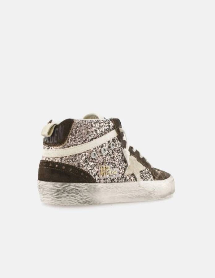 Golden Goose Mid Star Glitter Suède Bruine Sneakers Multicolor Heren