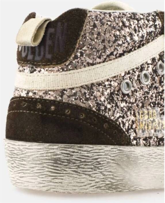 Golden Goose Mid Star Glitter Suède Bruine Sneakers Multicolor Heren