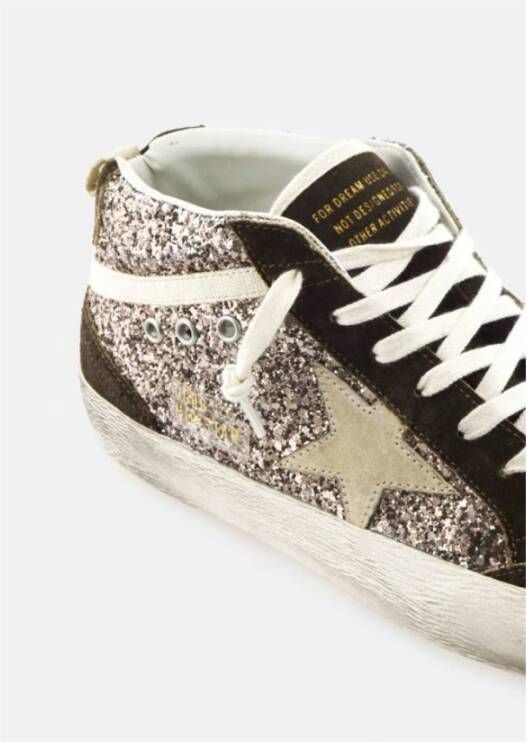 Golden Goose Mid Star Glitter Suède Bruine Sneakers Multicolor Heren