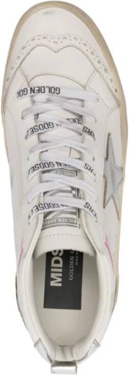 Golden Goose Mid Star Leren Hoge Sneakers White Dames