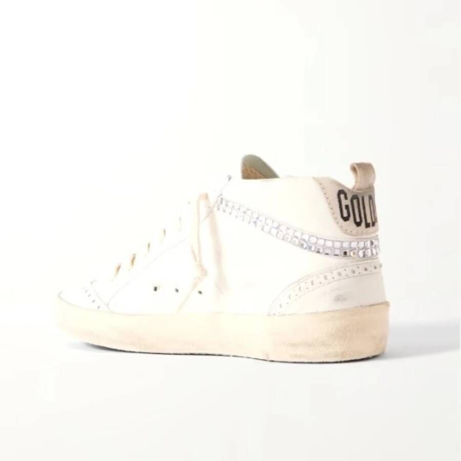 Golden Goose Mid Star Leren Sneakers Wit Zwart White Dames