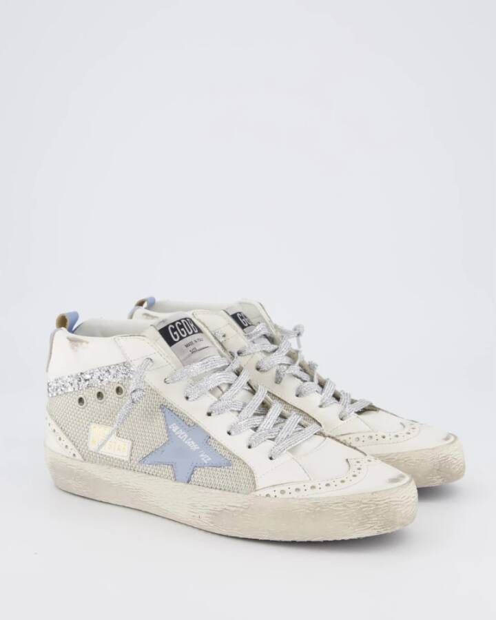 Golden Goose Mid Star Sneaker Wit Blauw Multicolor Dames