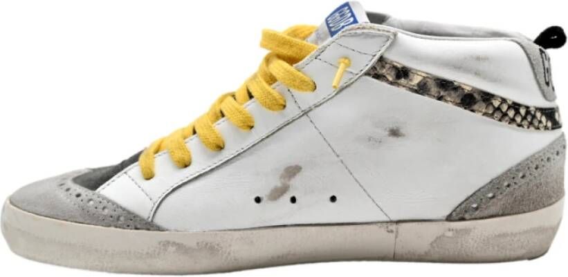 Golden Goose Mid Star Sneakers Wit Grijs Geel Multicolor Dames