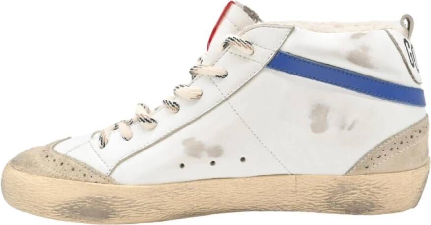 Golden Goose Mid Star Suede Glitter Sneakers White Dames