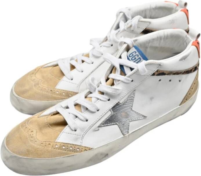 Golden Goose Mid Star Suede Sneakers Wit Zilver Multicolor Dames