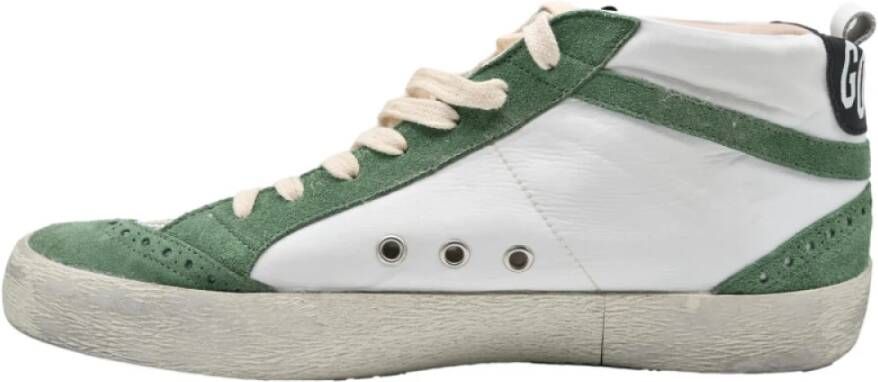 Golden Goose Mid Star Suede White Green Sneakers Multicolor Heren