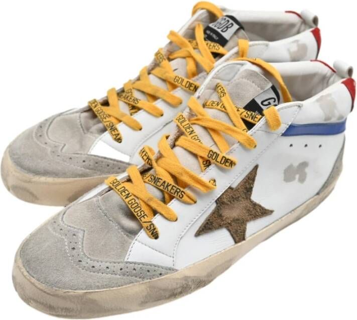 Golden Goose Mid Star Suede White Ice Beige Sneakers White Heren