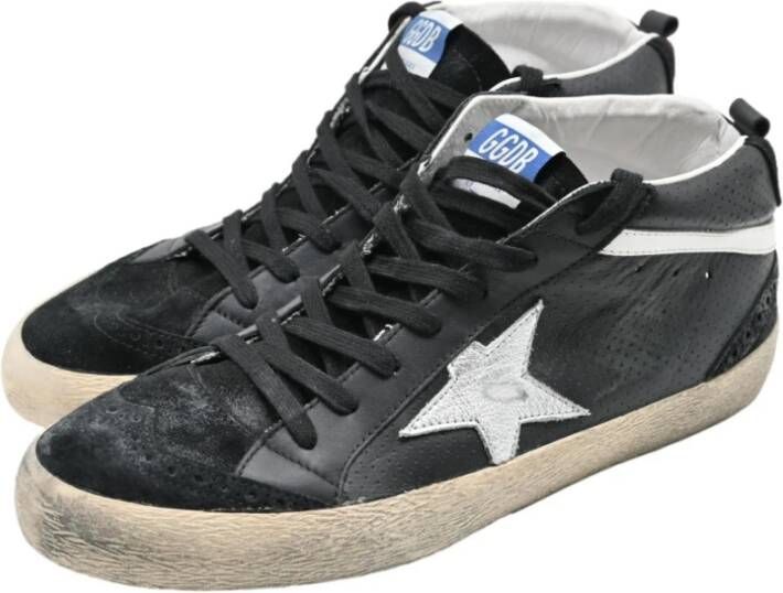 Golden Goose Mid Star Zwarte Sneakers Black Heren