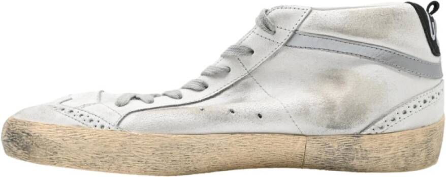 Golden Goose Midstar Leren Sneakers Wit Grijs Zwart Azure White Heren