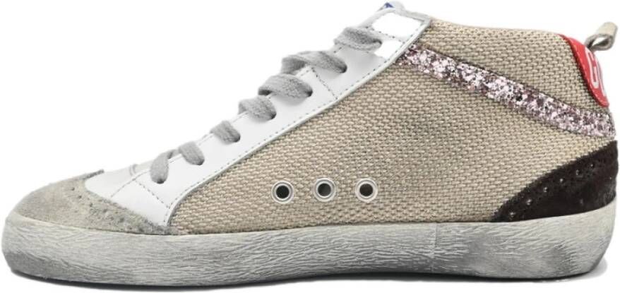 Golden Goose Midstar White Green Olive Star Sneakers Multicolor Dames