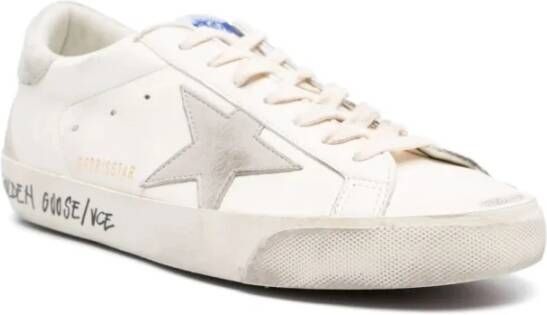 Golden Goose Nappa Ster Suede Hak Schoenen White Heren