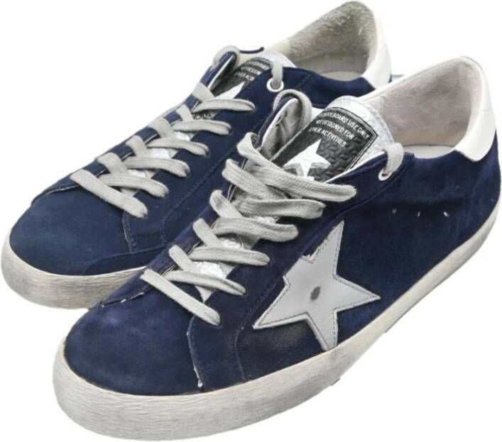 Golden Goose Navy Blue Superstar Sneakers Blue Heren