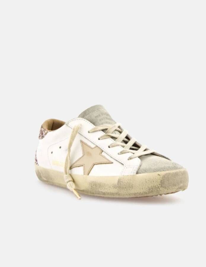 Golden Goose Nude Ster Glitter Hiel Sneakers White Dames