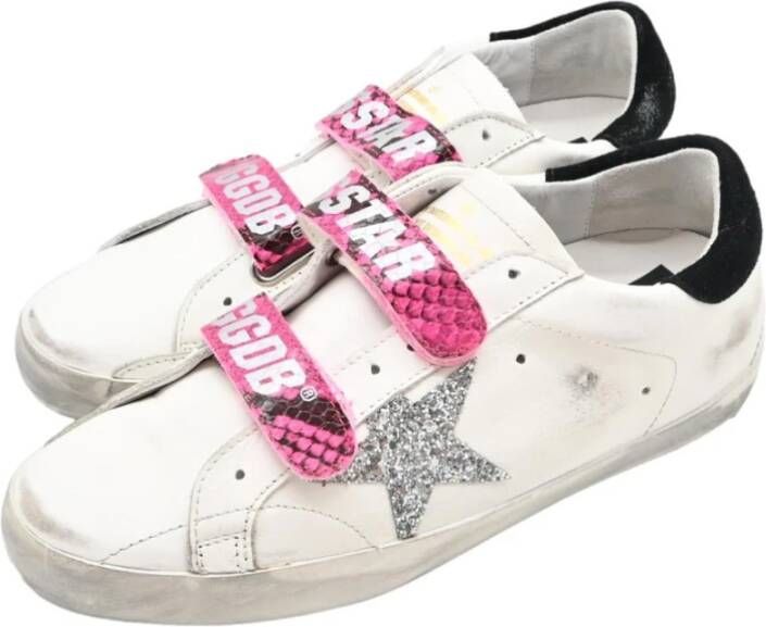 Golden Goose Old School White Silver Glitter Star Sneakers White Dames