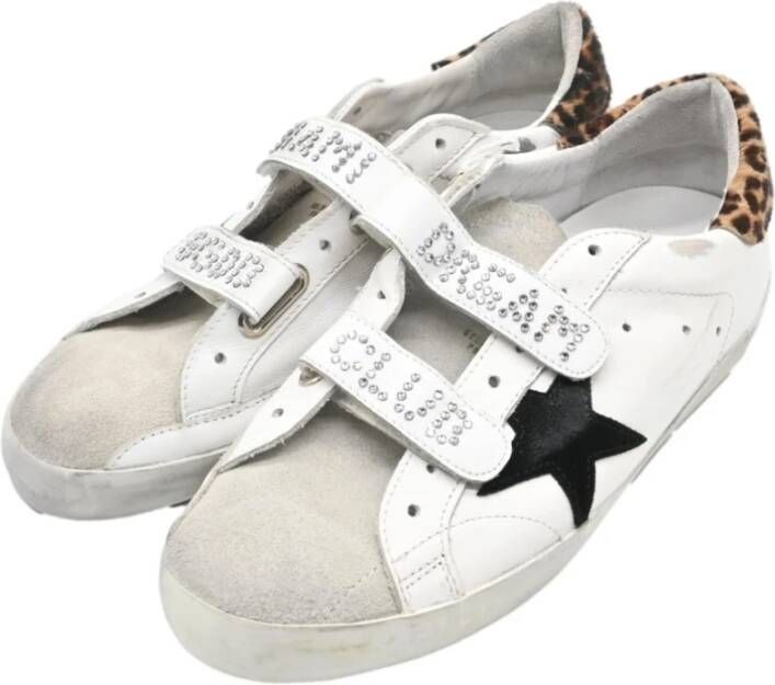 Golden Goose Old School Wit Zwart Ster Luipaard White Dames