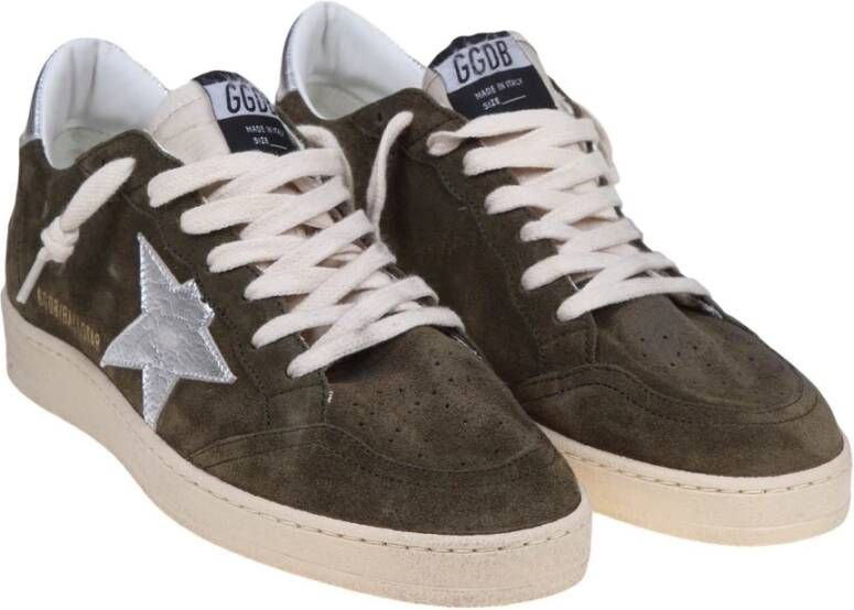 Golden Goose Olijfgroene Suede Ball Star Sneakers Green Heren