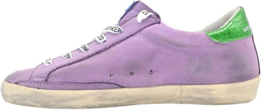 Golden Goose Paarse en Groene Superstar Sneakers Purple Dames