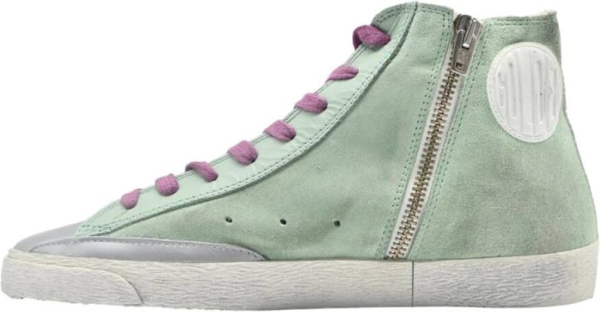 Golden Goose Paarse Francy Sneakers met Rits Green Dames