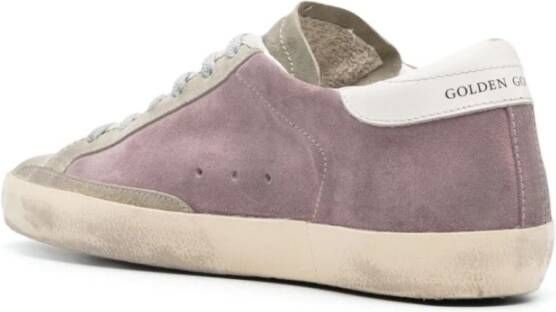 Golden Goose Paarse Glitter Sneakers Purple Dames