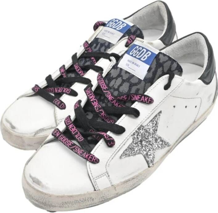 Golden Goose Phyton Silver Star Black Sneakers White Dames