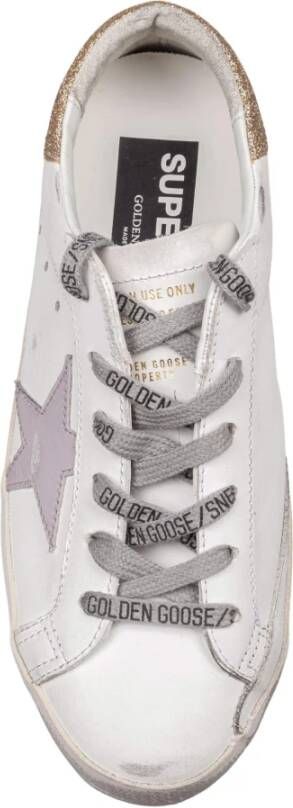 Golden Goose Platina Glitter Hiel Leren Sneakers White Dames