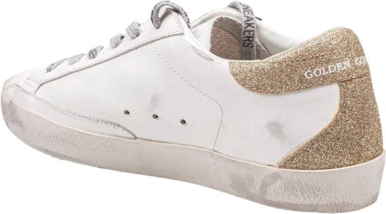 Golden Goose Platina Glitter Hiel Leren Sneakers White Dames