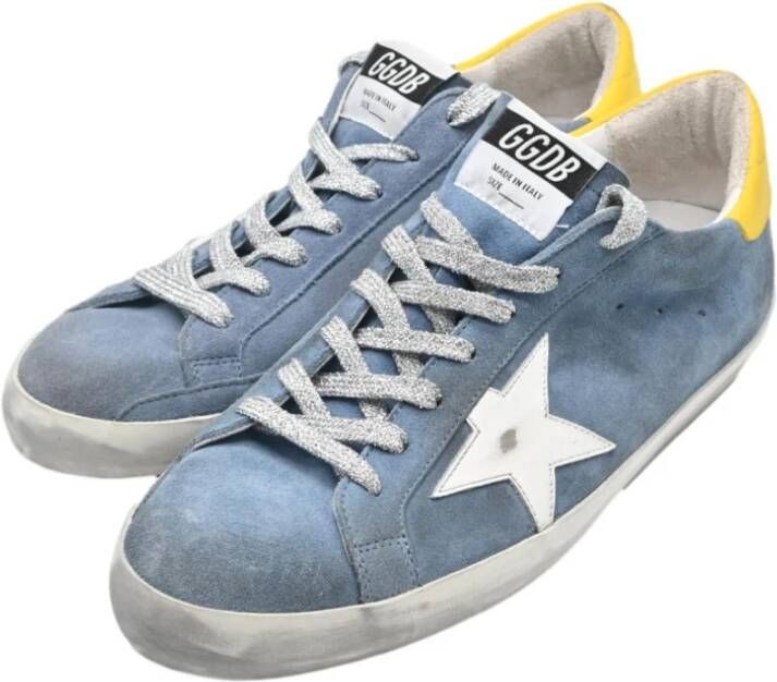 Golden Goose Powder Blue White Yellow Superstar Sneakers Blue Heren