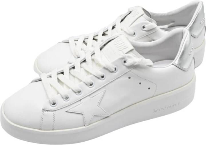 Golden Goose Pure Star White and Silver Sneakers White Dames