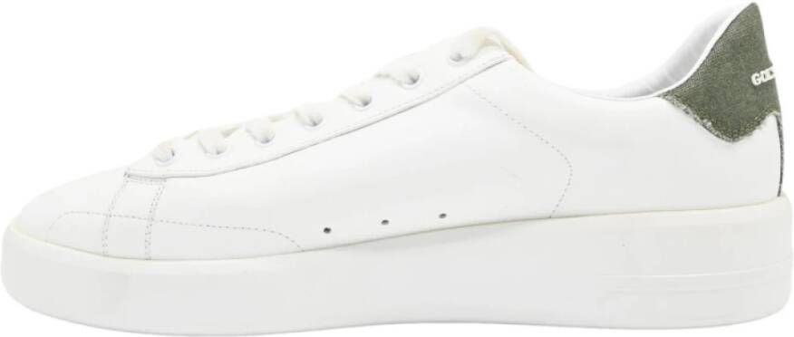 Golden Goose Purestar Leren Canvas Sneakers Wit Groen White Heren