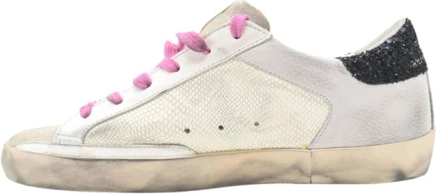 Golden Goose Python Glitter Sneakers Wit Zwart Blauw Multicolor Dames