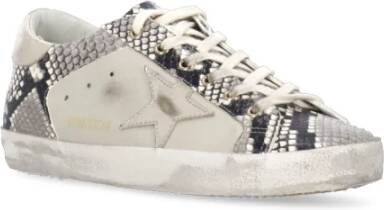 Golden Goose Python Patroon Leren Sneakers Grijs Gray Dames