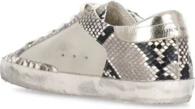 Golden Goose Python Patroon Leren Sneakers Grijs Gray Dames