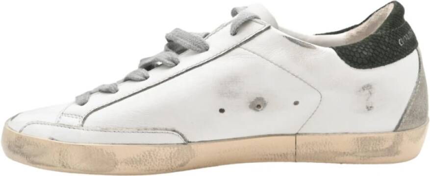 Golden Goose Python Print Sneakers Wit Militair White Dames