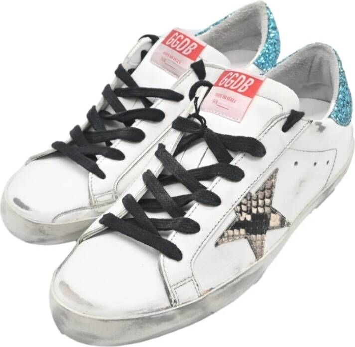 Golden Goose Python Star Sneakers Wit Hemelsblauw White Dames