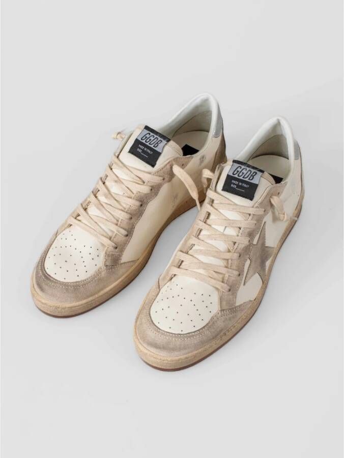 Golden Goose Retro Stijl Leren Sneakers Beige Heren