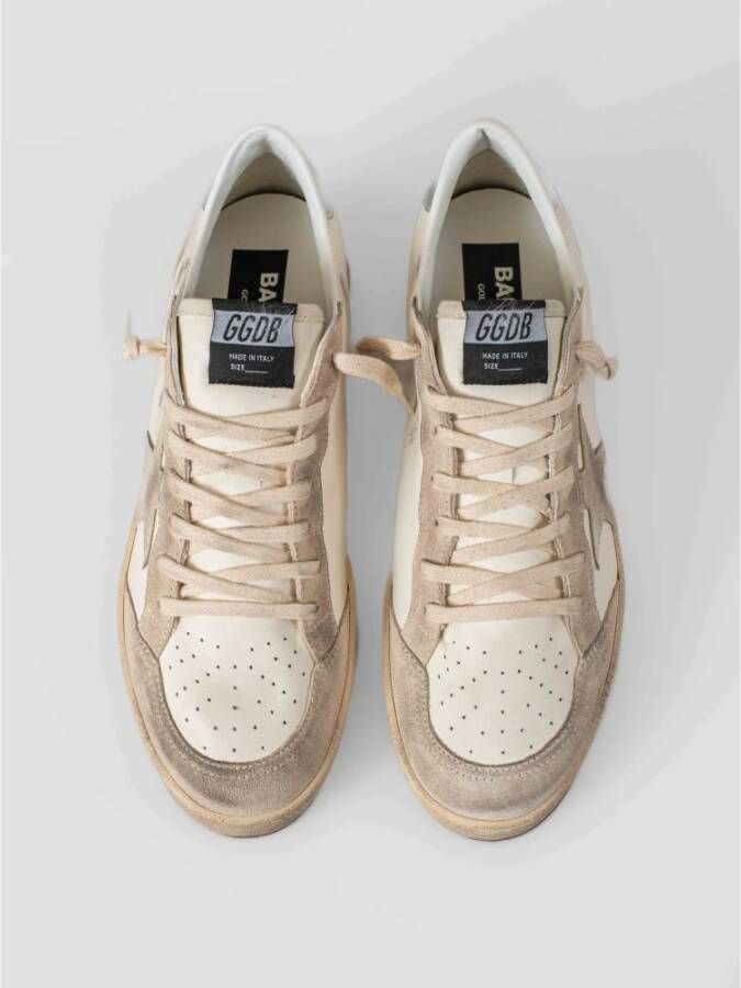 Golden Goose Retro Stijl Leren Sneakers Beige Heren