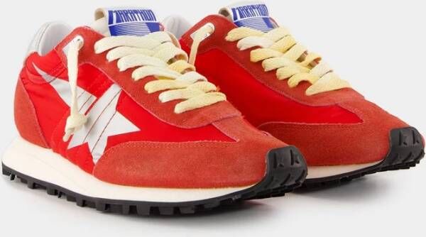 Golden Goose Rode leren hardloopschoenen Red Dames