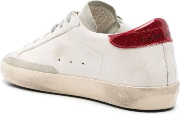 Golden Goose Rode Ster Suede Sneakers White Dames