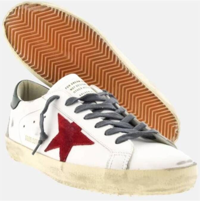 Golden Goose Rode Suède SuperStar Sneakers Groene Hiel White Heren