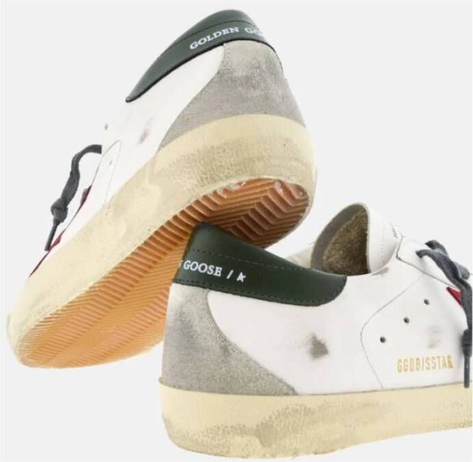 Golden Goose Rode Suède SuperStar Sneakers Groene Hiel White Heren