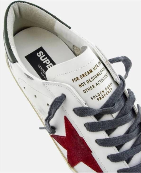 Golden Goose Rode Suède SuperStar Sneakers Groene Hiel White Heren